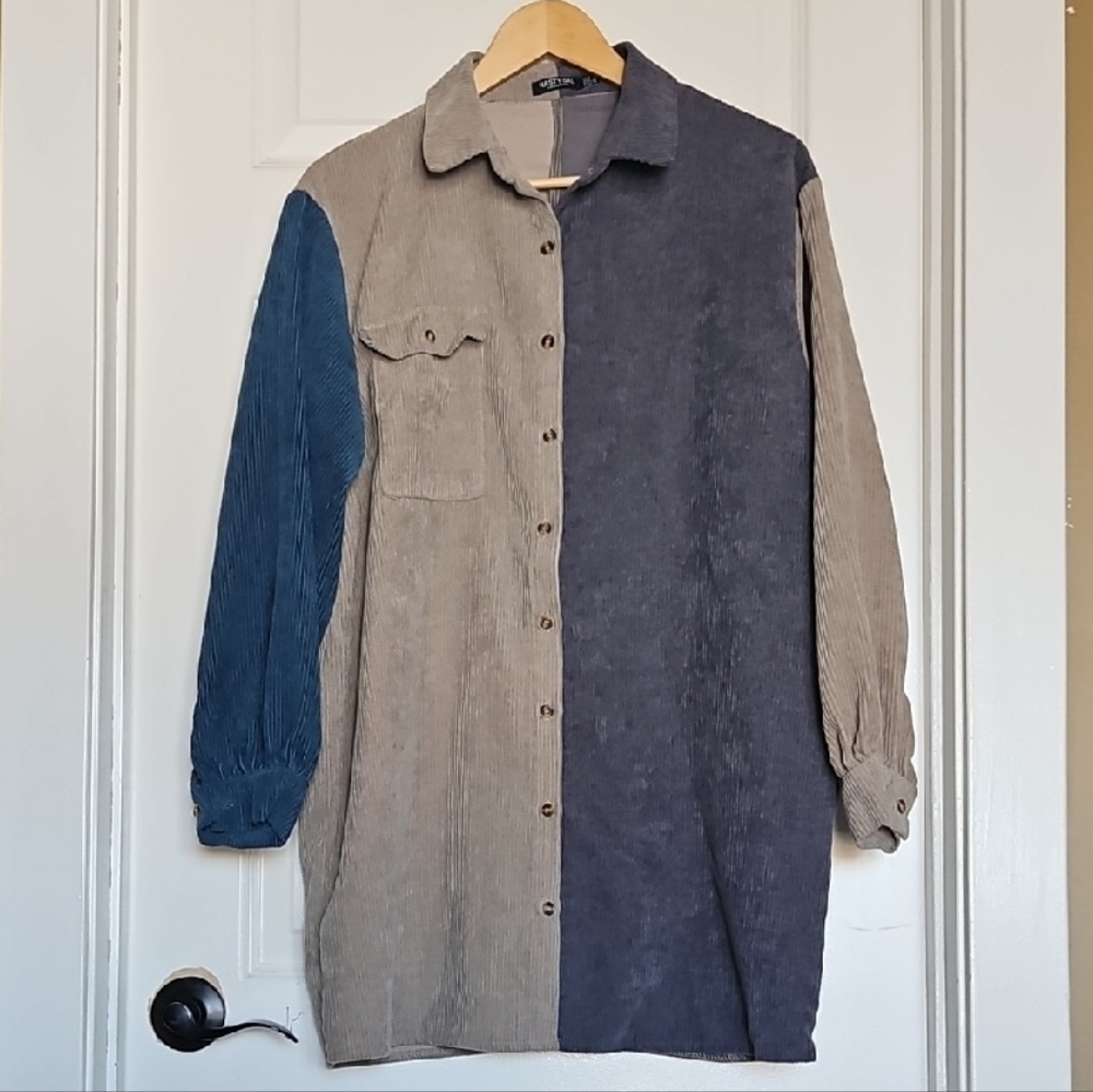 Two-Tone Button-Up Shirt